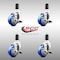 Service Caster 3 Inch 316SS Blue Poly Swivel 1-3/8 Inch Expanding Stem Caster Set Brake SCC SCC-SS316EX20S314-PPUBBLUE-TLB-138-4 - alternate 3